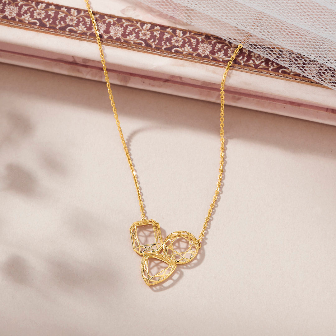 Layered Loops Gold Modern Necklace for Women