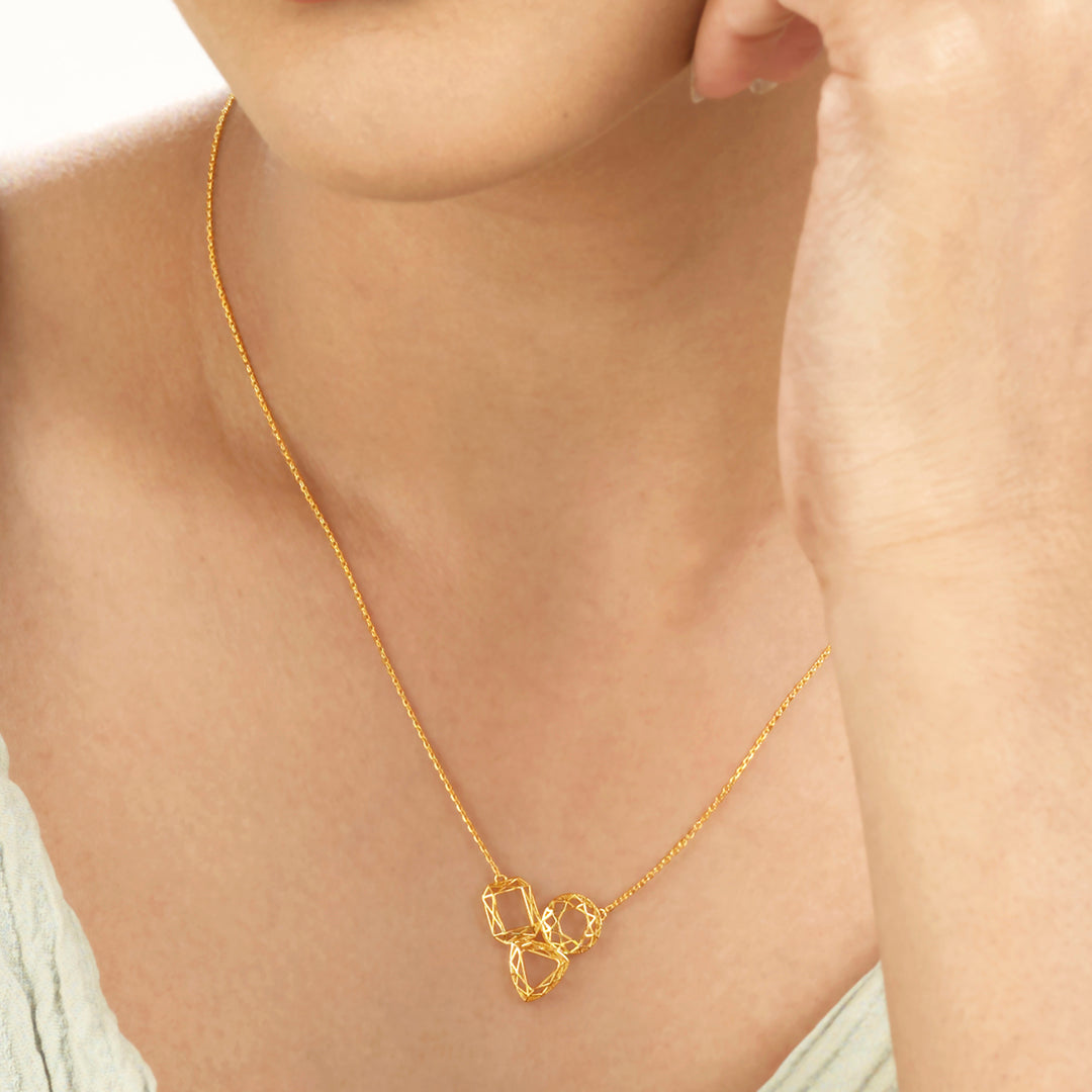 Layered Loops Gold Modern Necklace for Women