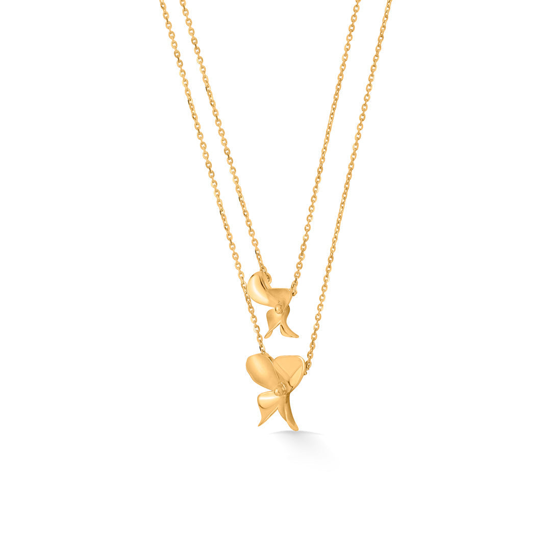 Feather Flight Gold Multi-Layered Necklace for Women