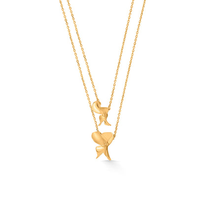 Feather Flight Gold Multi-Layered Necklace for Women