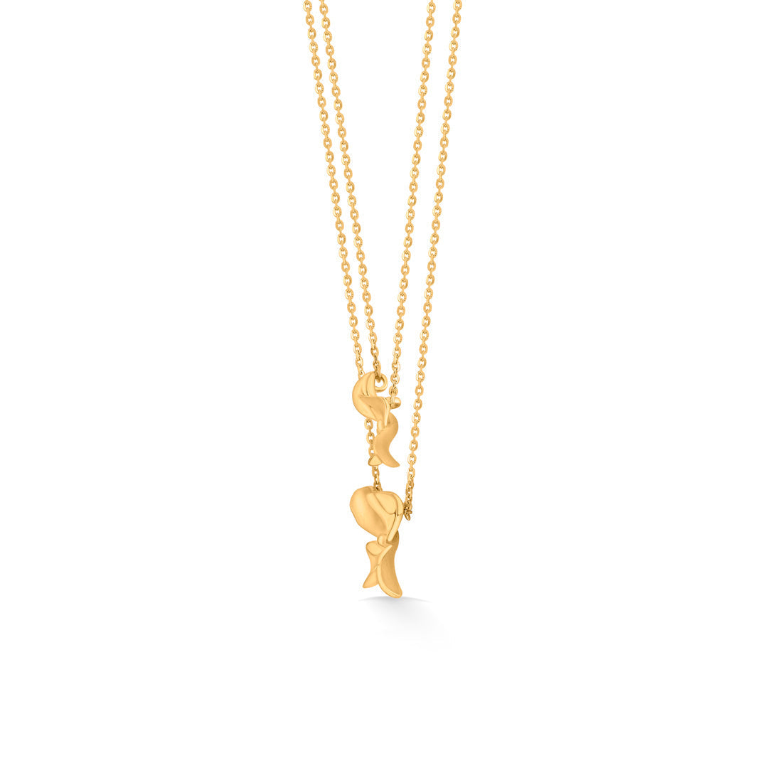 Feather Flight Gold Multi-Layered Necklace for Women