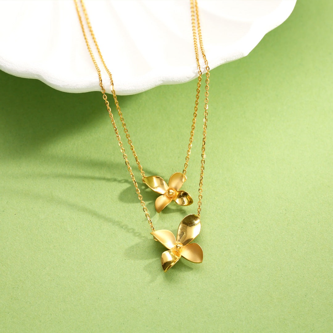 Feather Flight Gold Multi-Layered Necklace for Women
