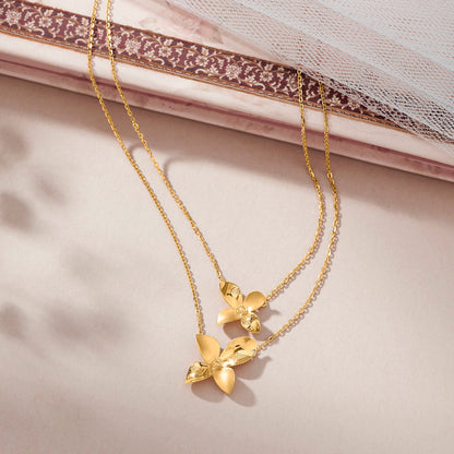 Feather Flight Gold Multi-Layered Necklace for Women