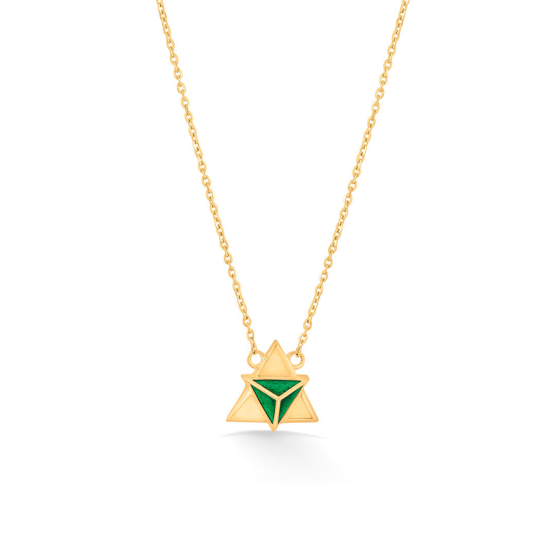 Prism Teal Gold Necklace Set for Women