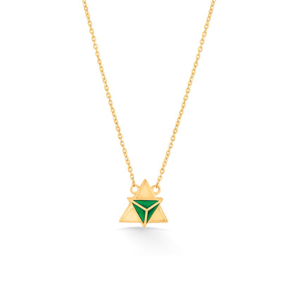 Prism Teal Gold Necklace Set for Women
