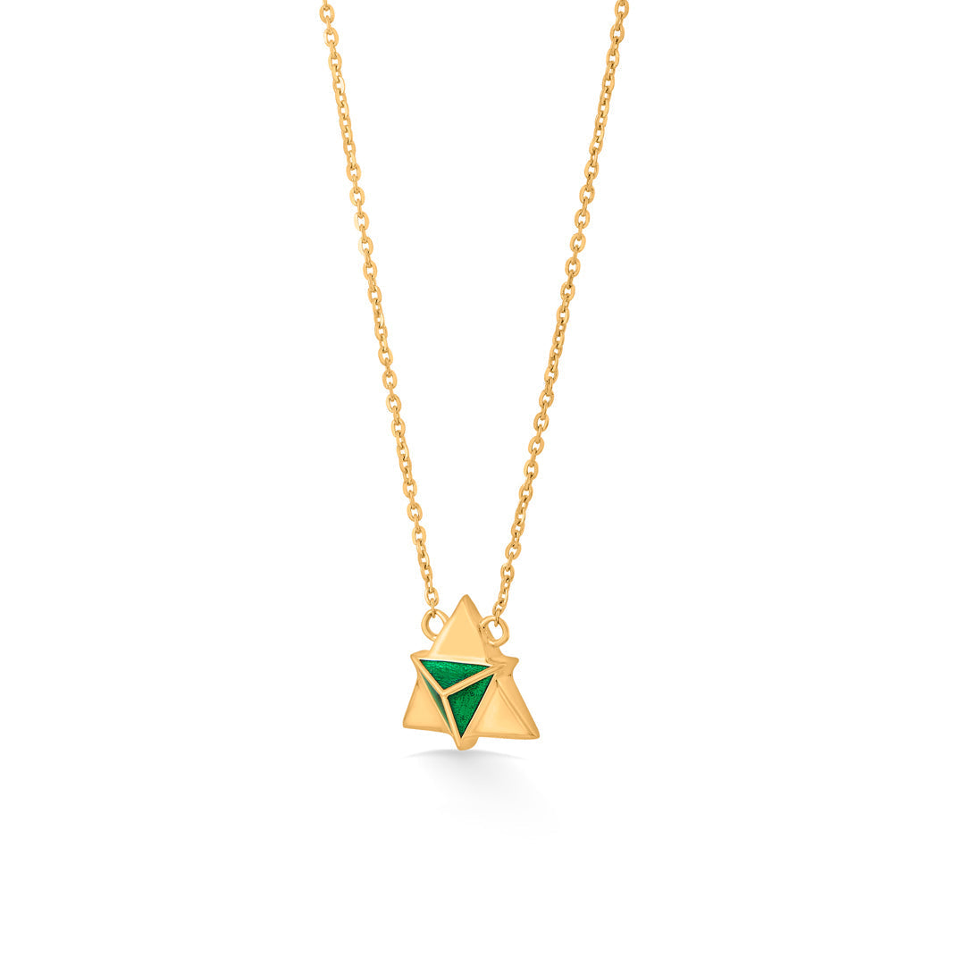 Prism Teal Gold Necklace Set for Women