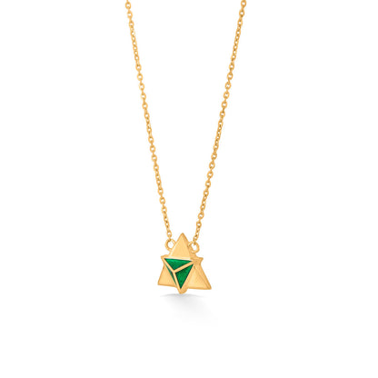 Prism Teal Gold Necklace Set for Women