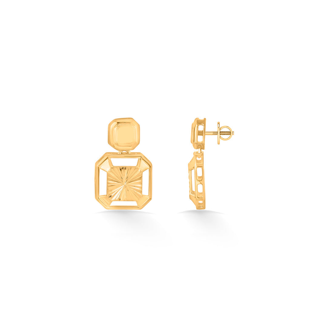 Square Edit Gold Necklace Set for Women