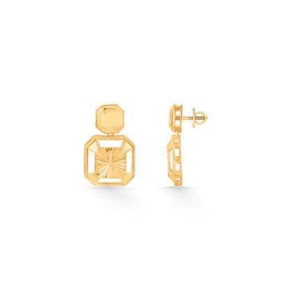 Square Edit Gold Necklace Set for Women
