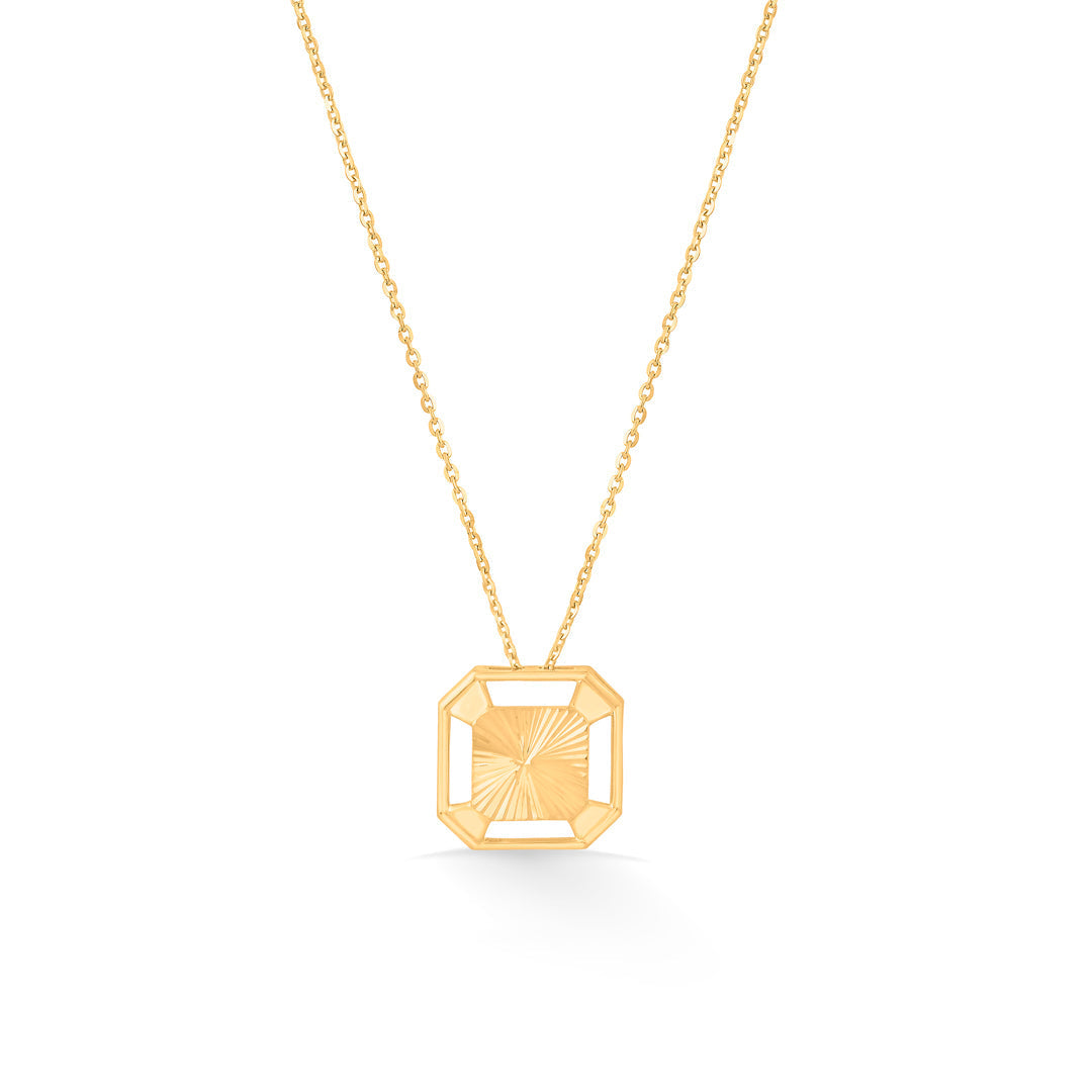 Square Edit Gold Necklace Set for Women