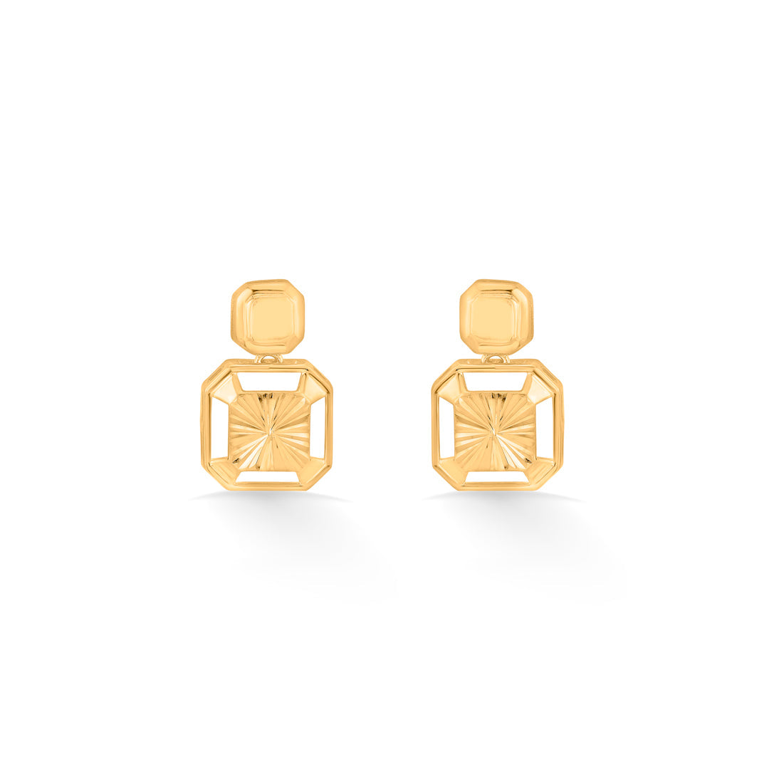 Square Edit Gold Necklace Set for Women