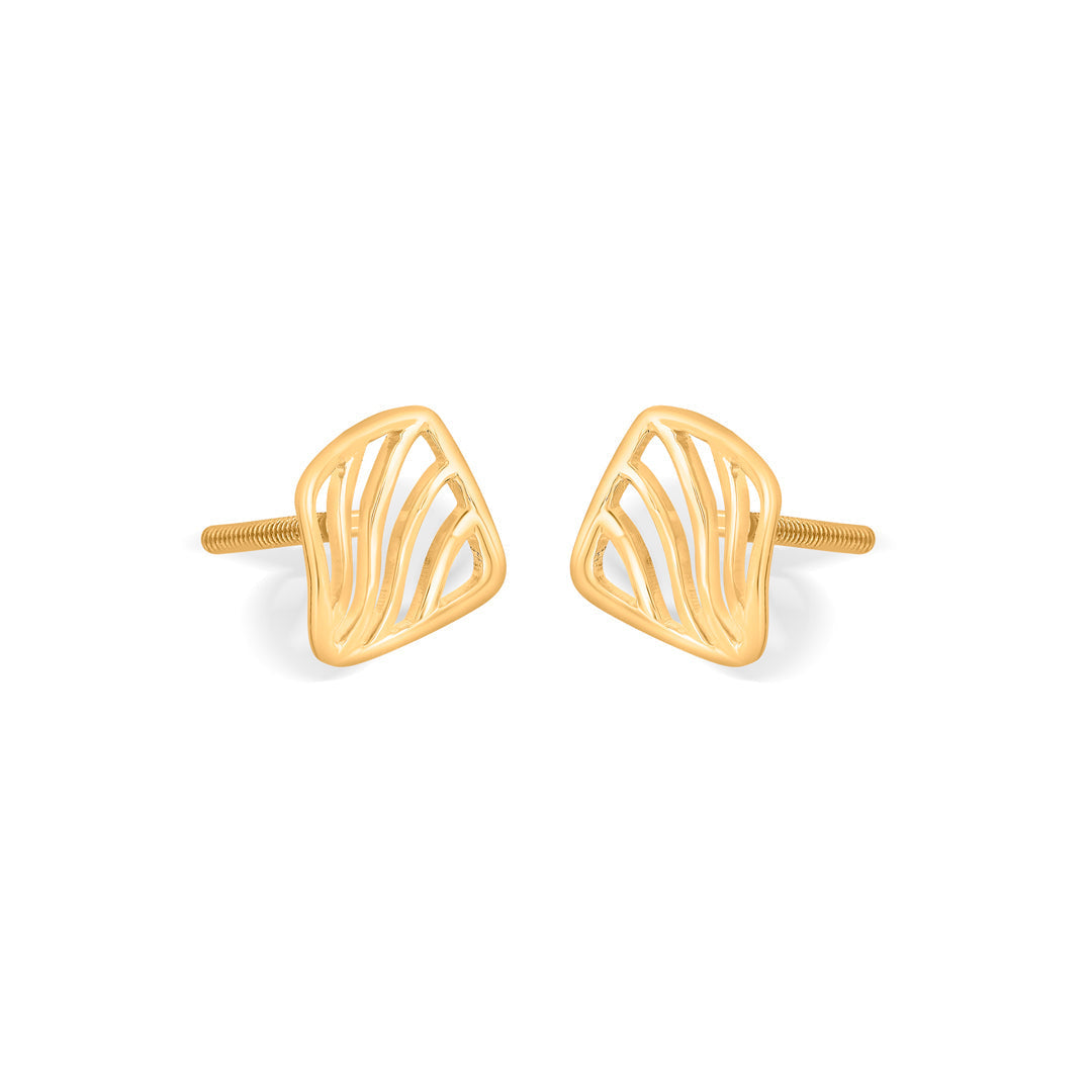 Wave Square Gold Necklace Set for Women