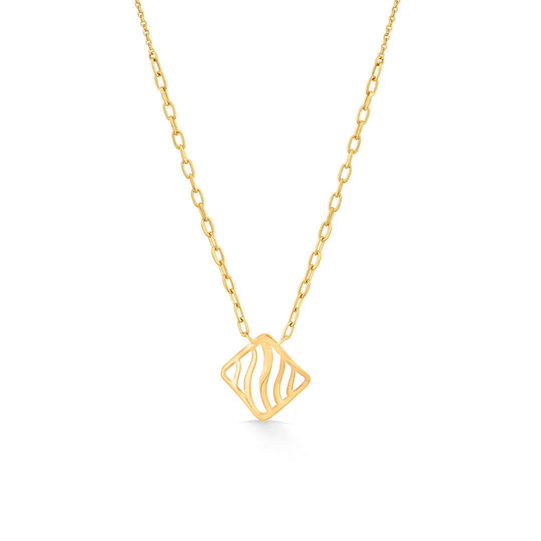Wave Square Gold Necklace Set for Women