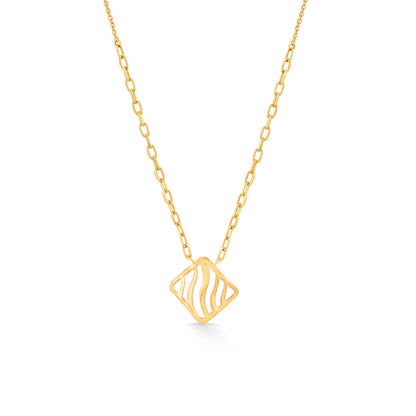 Wave Square Gold Necklace Set for Women