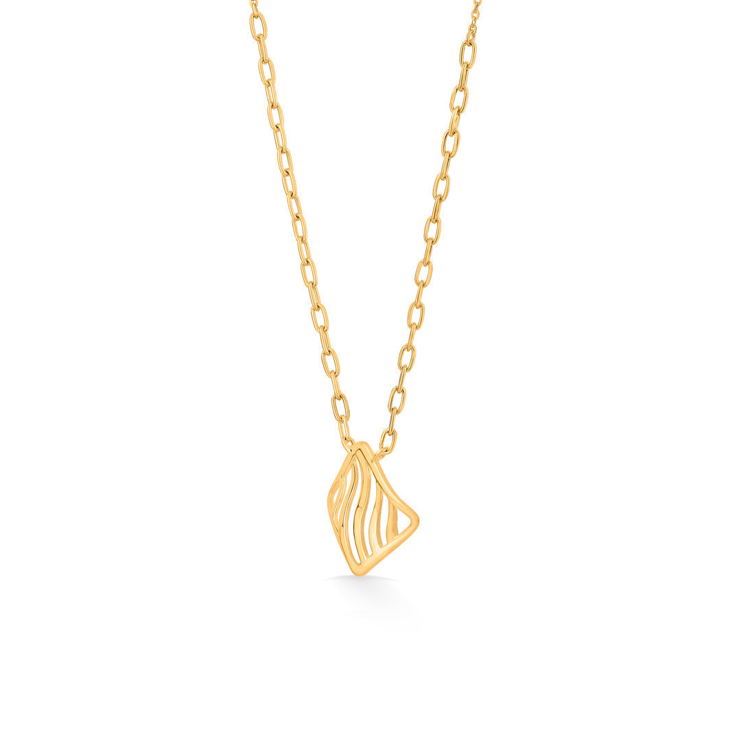 Wave Square Gold Necklace Set for Women