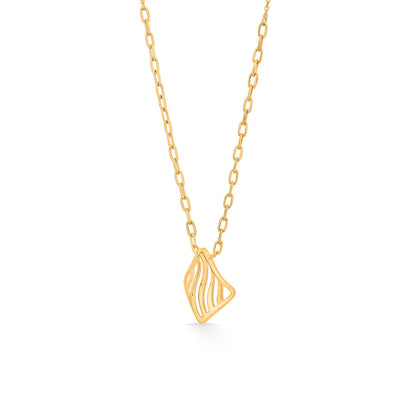 Wave Square Gold Necklace Set for Women