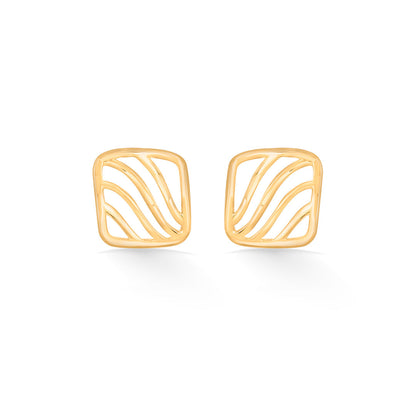 Wave Square Gold Necklace Set for Women