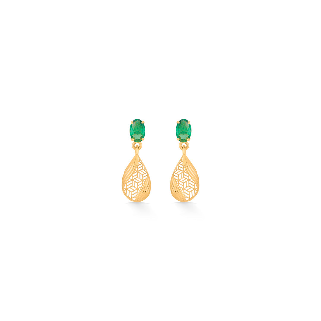 Teal Drops Gold Necklace Set for Women