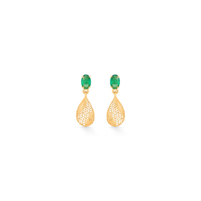 Teal Drops Gold Necklace Set for Women