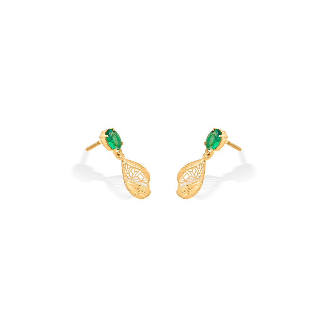 Teal Drops Gold Necklace Set for Women