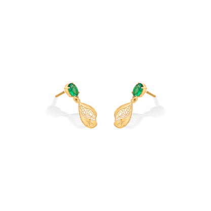 Teal Drops Gold Necklace Set for Women