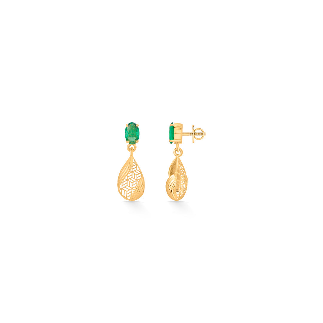Teal Drops Gold Necklace Set for Women