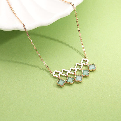 Aqua Bloom Gold Modern Necklace for Women