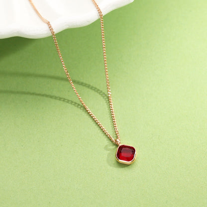 Garnet Shine Gold Modern Necklace for Women