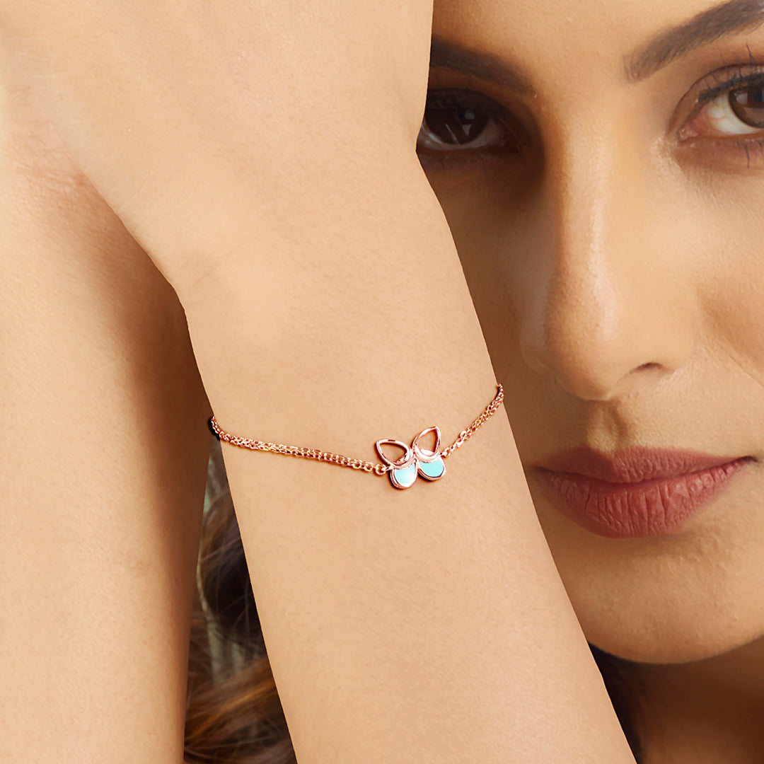 Plume Trail Gold Flexible Bracelet for Women