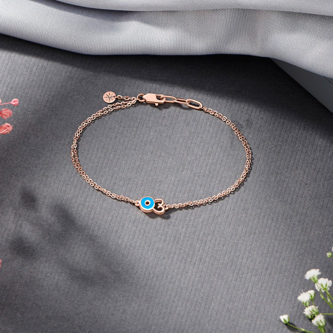 Evil Eye Aura Gold Flexible Bracelet for Women