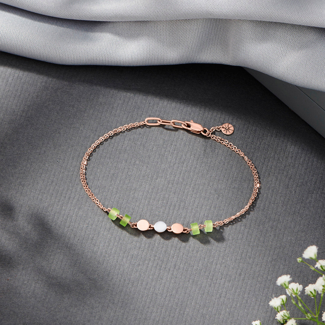 Bead Bloom Gold Flexible Bracelet for Women