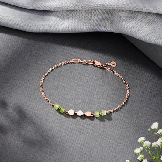 Bead Bloom Gold Flexible Bracelet for Women