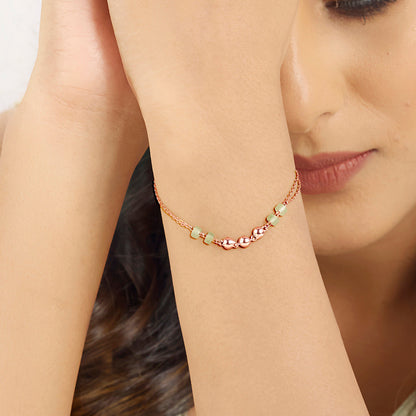 Bead Bloom Gold Flexible Bracelet for Women