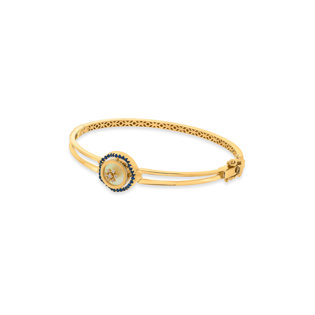 Satin Halo Gold Oval Bracelet for Women