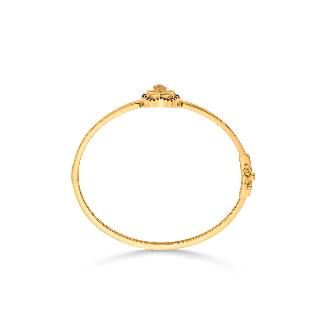 Satin Halo Gold Oval Bracelet for Women