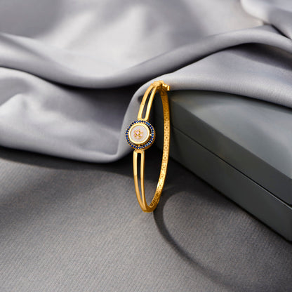 Satin Halo Gold Oval Bracelet for Women