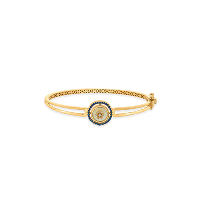 Satin Halo Gold Oval Bracelet for Women
