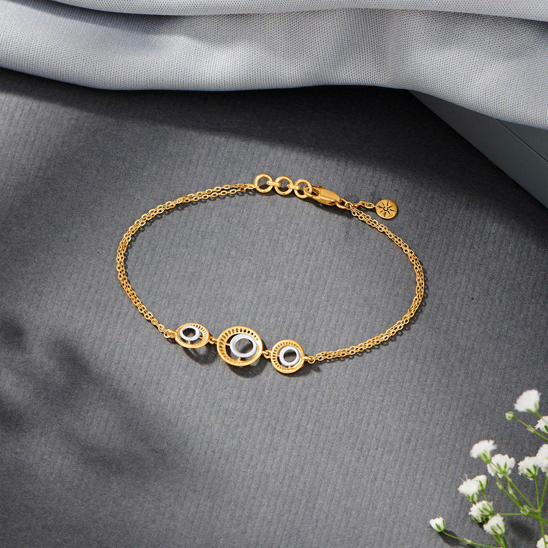 Halo Luxe Gold Flexible Bracelet for Women