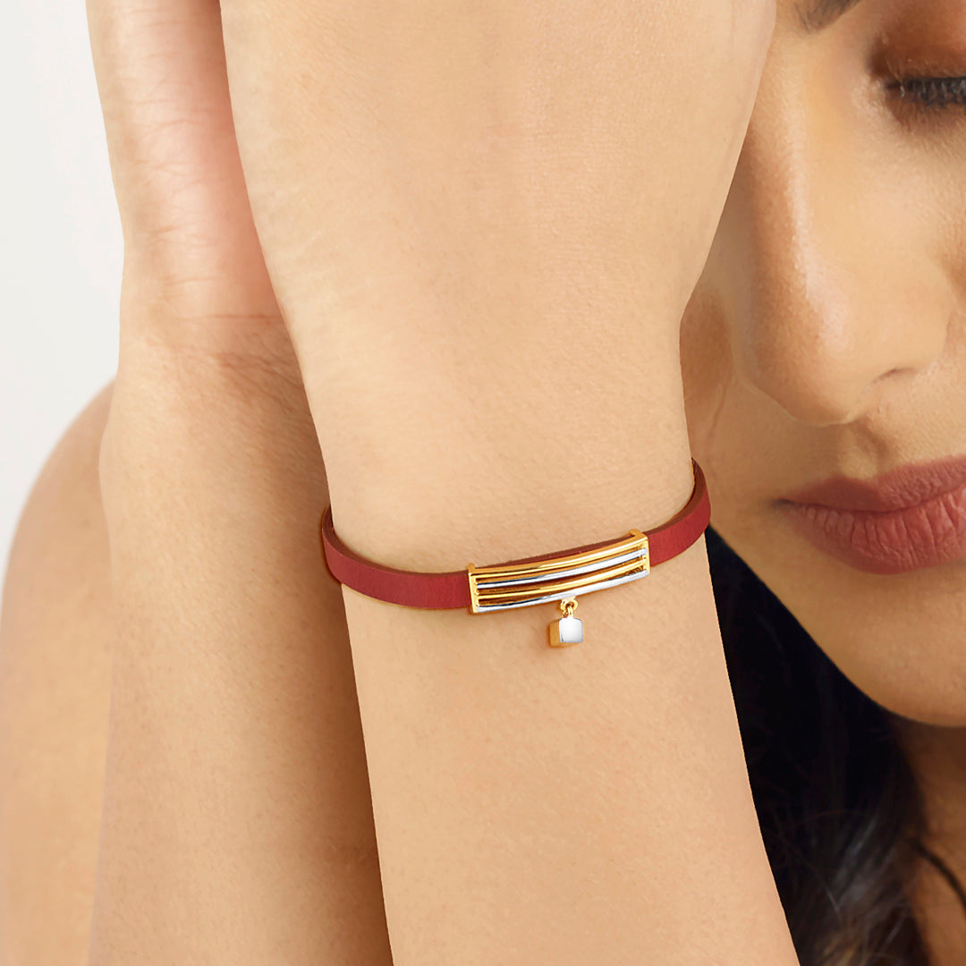 Sharp Shift Gold Flexible Bracelet for Women