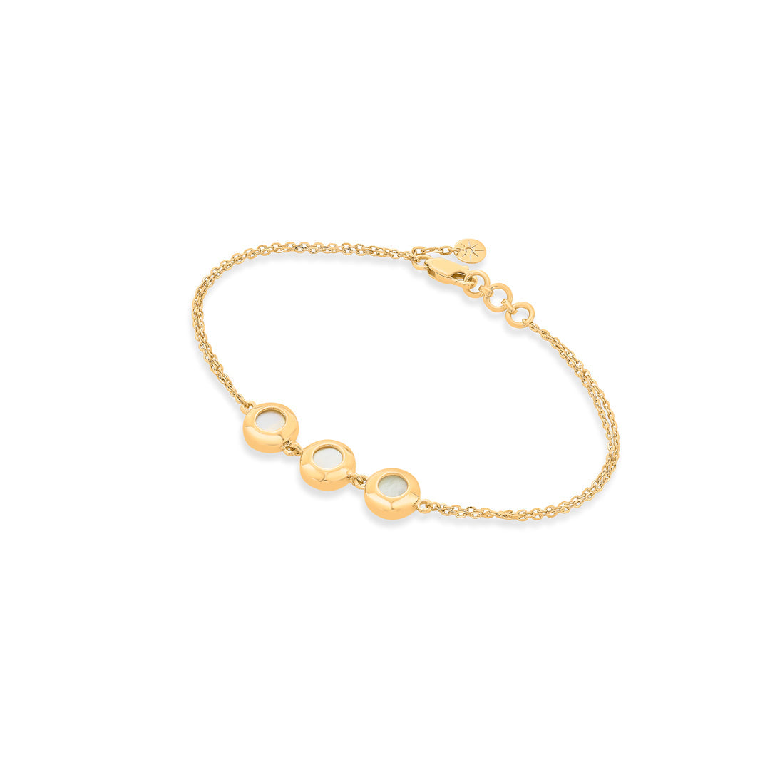 Trio Glow Gold Flexible Bracelet for Women