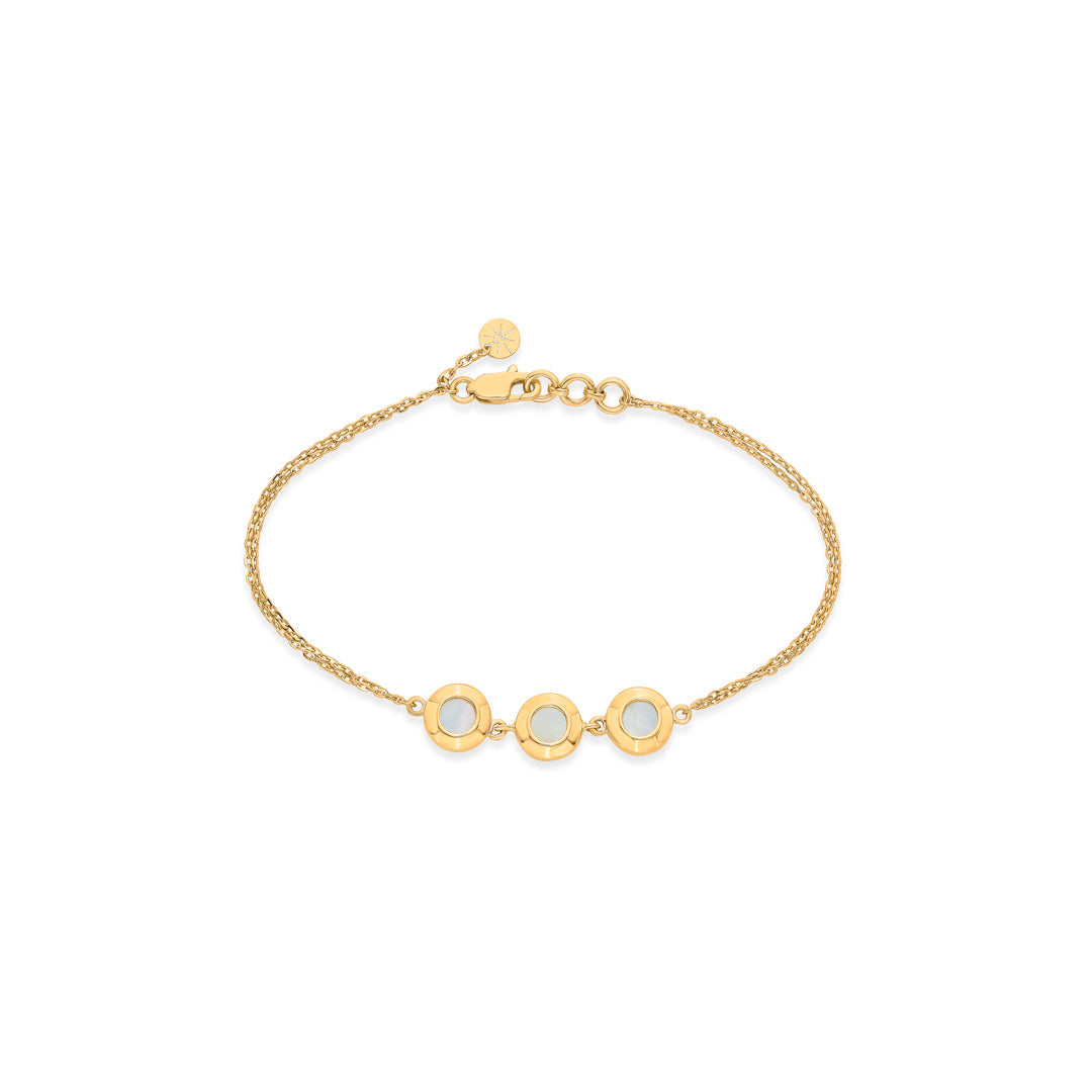 Trio Glow Gold Flexible Bracelet for Women