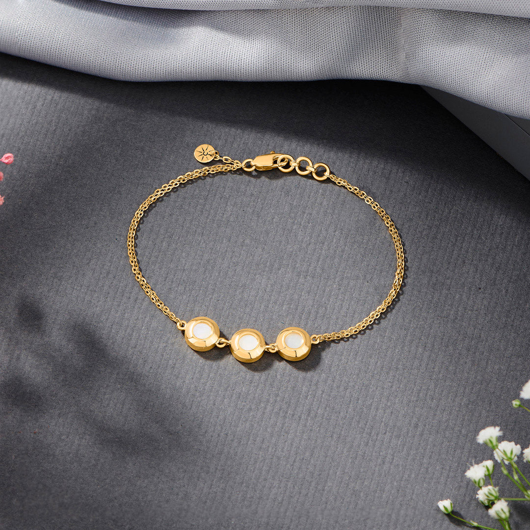 Trio Glow Gold Flexible Bracelet for Women
