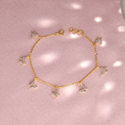 Feather Flight Gold Charm Bracelet for Women