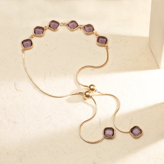 Violet Glow Gold Flexible Bracelet for Women