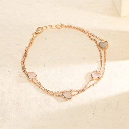 Sweetheart Link Gold Flexible Bracelet for Women