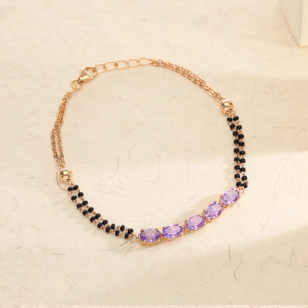 Dusk Glow Gold Mangalsutra Bracelet for Women