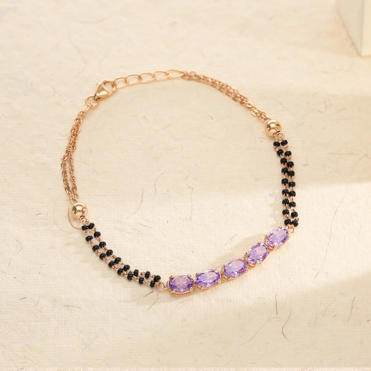 Dusk Glow Gold Mangalsutra Bracelet for Women