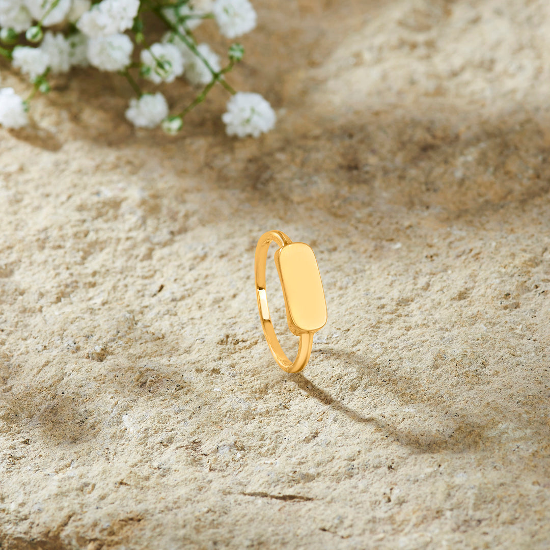 Luxe Plate Gold Casual Ring for Women