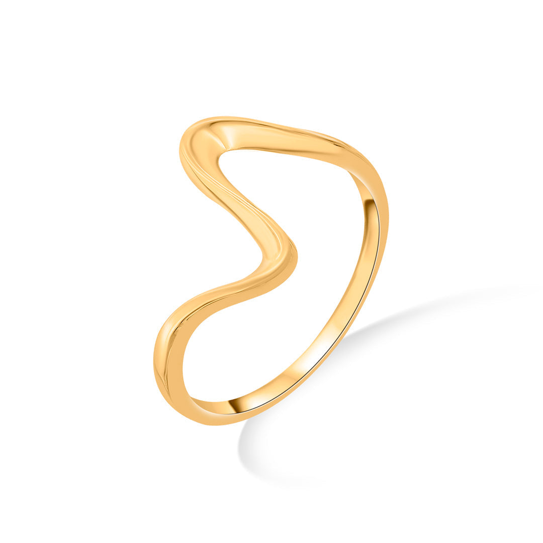 Calm Wave Gold Fashion Ring for Women