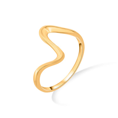 Calm Wave Gold Fashion Ring for Women